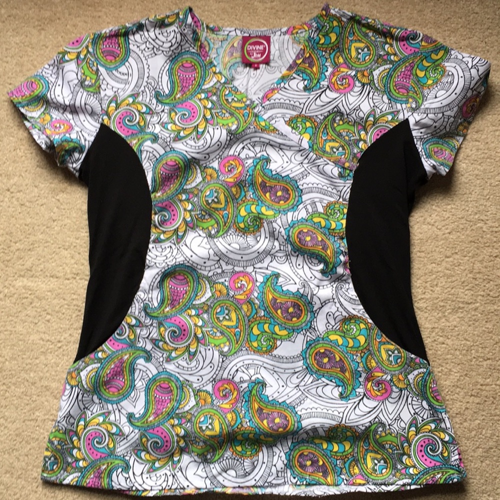 Colorful Scrub Top